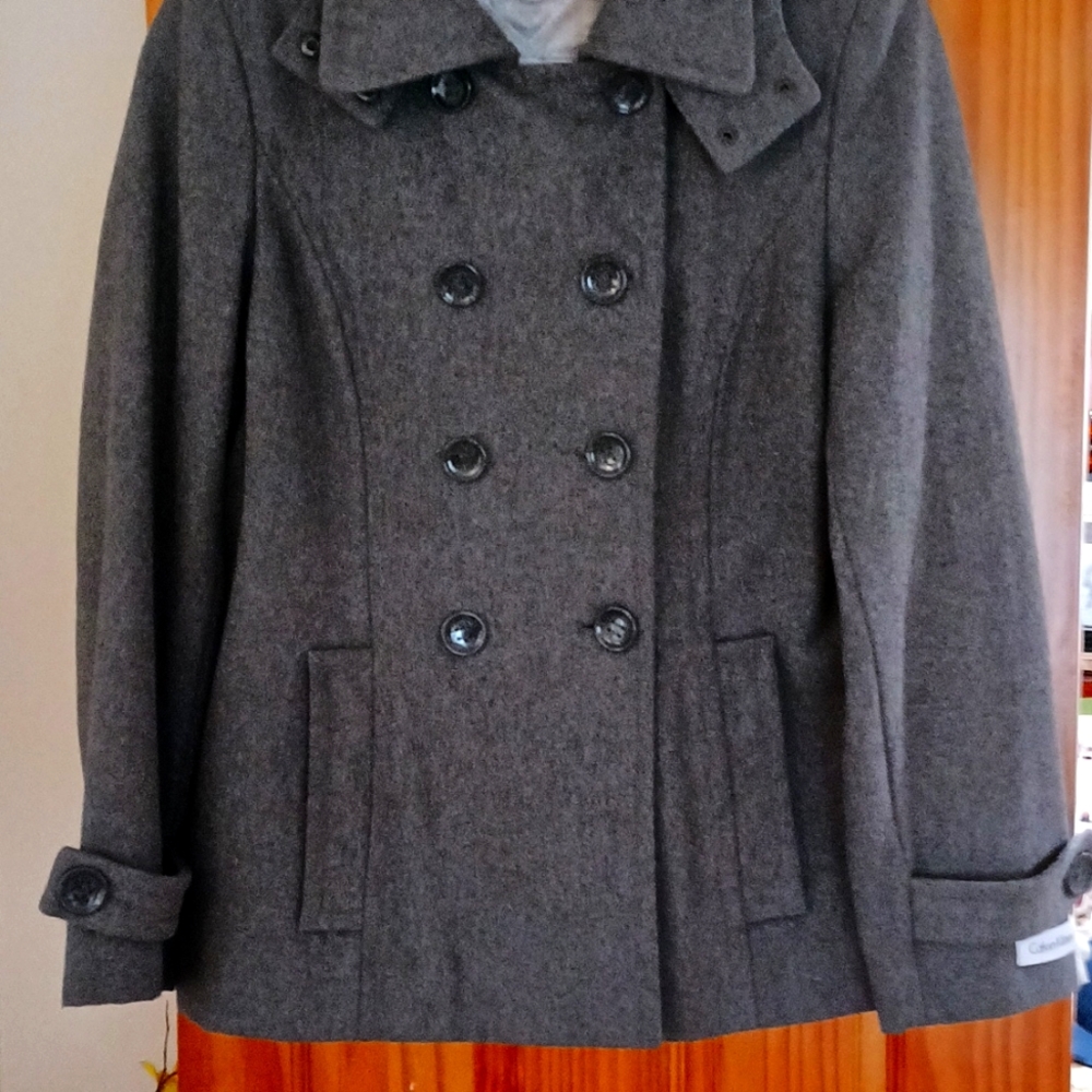 Calvin Klein Ladies Grey Peacoat